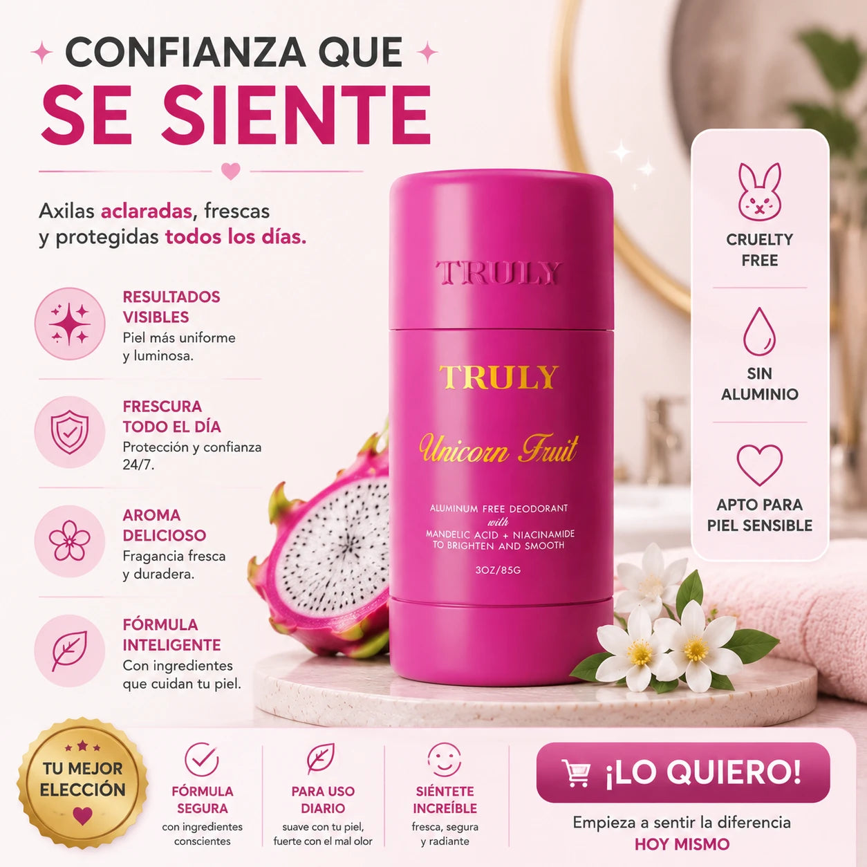 TRULY Unicorn Fruit Skin Deodorant 60ML
